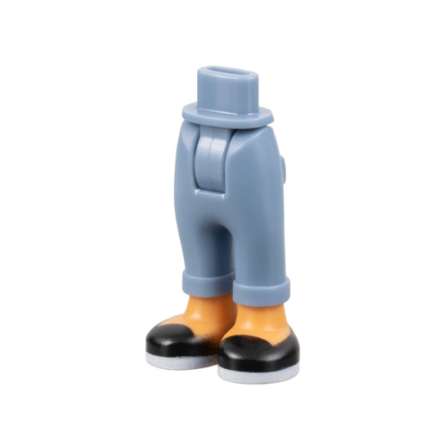 Деталь LEGO 100937c00pb002 Mini Doll Hips and Trousers with Back Pockets and Cuffs with Molded Nougat Ankles and Feet and Printed Black Shoes with White Soles Pattern - Thick Hinge