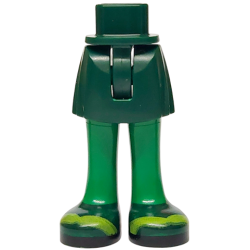 Mini Doll Hips and Skirt with Molded Green Legs and Printed Dark Green Shoes with Lime Highlights and Black Soles Pattern - Thin Hinge Mini Doll Hips and Skirt with Molded Green Legs and Printed Dark Green Shoes with Lime Highlights and Black Soles Pattern - Thin Hinge