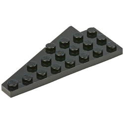 Wedge, Plate 8 x 4 Wing Right without Underside Stud Notch - Black Wedge, Plate 8 x 4 Wing Right without Underside Stud Notch - Black
