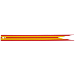 Cloth Banner Flag Pointed Ends with 3 Red and 2 Yellow Stripes Pattern Cloth Banner Flag Pointed Ends with 3 Red and 2 Yellow Stripes Pattern