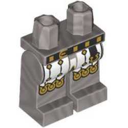 Hips and Legs with White Surcoat Ends, Gold Scalloped Edges, Trim and Diamonds, Black Belt with Buckle and Horseshoe Pattern Hips and Legs with White Surcoat Ends, Gold Scalloped Edges, Trim and Diamonds, Black Belt with Buckle and Horseshoe Pattern