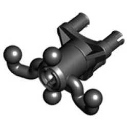 Technic, Steering Arm with 4 Tow Ball with Black Wheel Hub 3 Pin Triangular (32495 / 32496) - Black Technic, Steering Arm with 4 Tow Ball with Black Wheel Hub 3 Pin Triangular (32495 / 32496) - Black