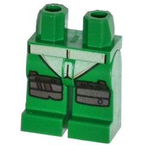 Деталь LEGO 970c00pb0306 Hips and Legs with Turtle Shell and Silver Knee Pads Pattern