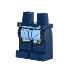 Hips and Legs with Bright Light Blue Apron with Gold Border Pattern Hips and Legs with Bright Light Blue Apron with Gold Border Pattern