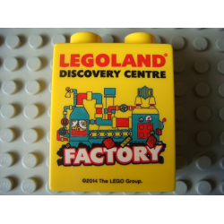 Duplo, Brick 1 x 2 x 2 with LEGOLAND Discovery Centre Factory 2014 Pattern