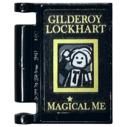 Minifigure, Utensil Book Cover with Gold 'GILDEROY LOCKHART' and 'MAGICAL ME', Minifigure in Frame Pattern (Sticker) - Set 75978 Minifigure, Utensil Book Cover with Gold 'GILDEROY LOCKHART' and 'MAGICAL ME', Minifigure in Frame Pattern (Sticker) - Set 75978