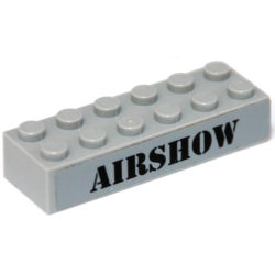Brick 2 x 6 with Black 'AIRSHOW' Pattern (Sticker) - Set 60103