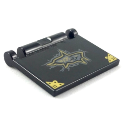 Minifigure, Utensil Book Cover with Gold Corner Covers and Large Tear Pattern