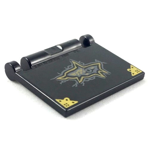 Деталь LEGO 24093pb015 Minifigure, Utensil Book Cover with Gold Corner Covers and Large Tear Pattern