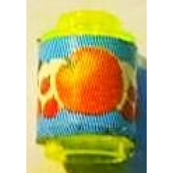 Brick, Round 1 x 1 with Cherries, Grapes and Orange Label Pattern (Sticker) - Set 3159