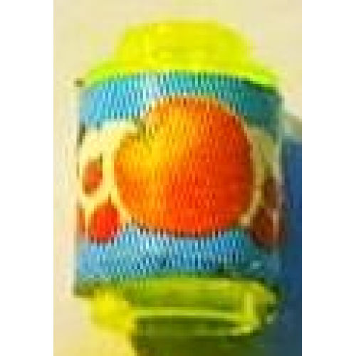 Деталь LEGO 3062pb041 Brick, Round 1 x 1 with Cherries, Grapes and Orange Label Pattern (Sticker) - Set 3159