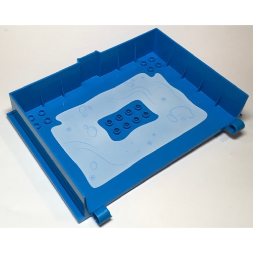 Деталь LEGO 65196pb01 Container, Book Cover Half, 16 x 12 x 2 2/3 (Storybook Adventures) with White Background with Snowflakes and Rocks Pattern