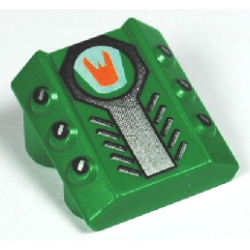 Brick, Modified 2 x 2 No Studs, Sloped with 6 Side Pistons Raised with Scratch Pattern