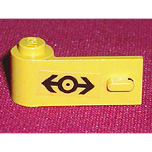 Деталь LEGO 3822pb012 Door 1 x 3 x 1 Left with Train Logo Black Pattern (Sticker) - Set 4546