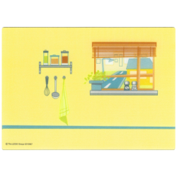 Plastic Part for Set 5940 - Kitchen Backdrop with Shelf, Whisk, Ladle, Towel, and Window with Blinds Pattern