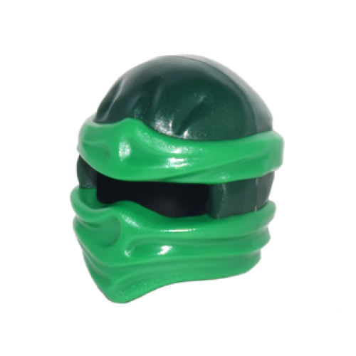 Деталь LEGO 19857pb05 Minifigure, Headgear Ninjago Wrap Type 2 with Molded Green Wraps and Knot Pattern