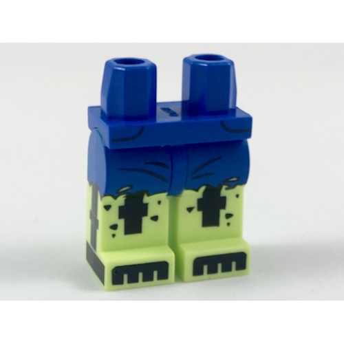 Деталь LEGO 970c158pb01 Hips and Yellowish Green Legs with Tattered Jeans and Black Minifigure Skeleton Pattern