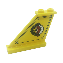 Tail 4 x 1 x 3 with Monkey Head and Silver Dots Pattern Model Right Side (Sticker) - Set 80008