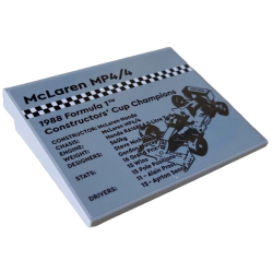 Slope 10 6 x 8 with Black and White Checkered Bar, 'McLaren MP4/4' Image and '1988 Formula 1™ Constructors' Cup Champions' Pattern (Sticker) - Set 10330