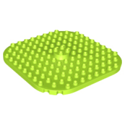 Duplo, Plate 12 x 12, Rounded Corners with Raised 2 x 2 Center Cylinder - Lime Duplo, Plate 12 x 12, Rounded Corners with Raised 2 x 2 Center Cylinder - Lime