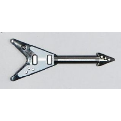 Minifigure, Utensil Musical Instrument, Guitar Electric 'Flying V' with White Pickguard Pattern