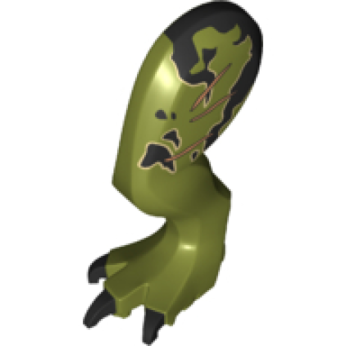 Деталь LEGO 98061c01pb11 Dinosaur Leg Large (Rear) Tyrannosaurus rex Left with Black Pin with Black Claws, Markings and Medium Nougat Scars Pattern