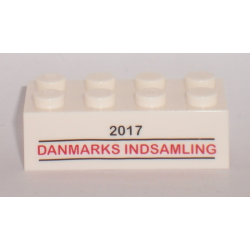 Brick 2 x 4 with '2017 DANMARKS INDSAMLING' Pattern