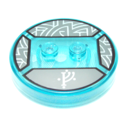 Dimensions Toy Tag 4 x 4 x 2/3 with 2 Studs and Trans-Light Blue Bottom with White Rune Character and Silver Lines on Dark Bluish Gray Background Pattern (Gandalf) Dimensions Toy Tag 4 x 4 x 2/3 with 2 Studs and Trans-Light Blue Bottom with White Rune Character and Silver Lines on Dark Bluish Gray Background Pattern (Gandalf)