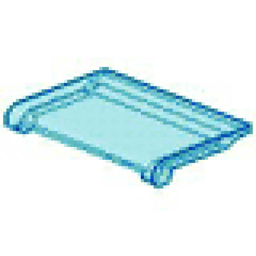 Деталь LEGO 2348a Glass for Hinge Car Roof 4 x 4 Sunroof without Ridges - Trans-Light Blue