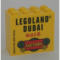 Brick 2 x 4 x 3 with LEGOLAND Dubai 2016 Factory Pattern Brick 2 x 4 x 3 with LEGOLAND Dubai 2016 Factory Pattern