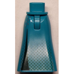 Mini Doll Hips and Skirt Full Length with Dark Green Trim and Green and Metallic Light Blue Dots Pattern - Thin Hinge Mini Doll Hips and Skirt Full Length with Dark Green Trim and Green and Metallic Light Blue Dots Pattern - Thin Hinge