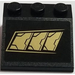 Slope 33 3 x 3 with 3 Gold Metal Plates Pattern Model Left Side (Sticker) - Set 76056 Slope 33 3 x 3 with 3 Gold Metal Plates Pattern Model Left Side (Sticker) - Set 76056