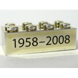 Brick 2 x 4 with Black '1958-2008' Pattern Brick 2 x 4 with Black '1958-2008' Pattern