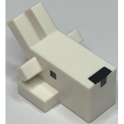 Creature Head Pixelated with Angled Horns and Ears and Black Nose and Eyes Pattern (Minecraft Goat) Creature Head Pixelated with Angled Horns and Ears and Black Nose and Eyes Pattern (Minecraft Goat)