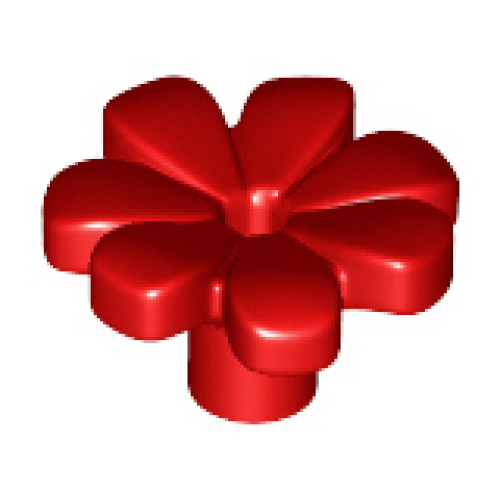 Деталь LEGO 32606 Plant Flower with Bar and Small Pin Hole - Red