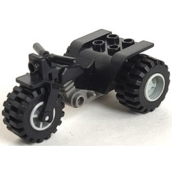 Tricycle with Dark Gray Chassis and Light Gray Wheels - Notched Holes on Rear Wheels - Black Tricycle with Dark Gray Chassis and Light Gray Wheels - Notched Holes on Rear Wheels - Black