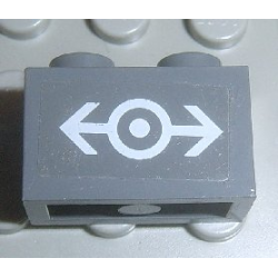 Brick 1 x 2 with White Train Logo Medium Pattern (Sticker) - Set 4855 Brick 1 x 2 with White Train Logo Medium Pattern (Sticker) - Set 4855