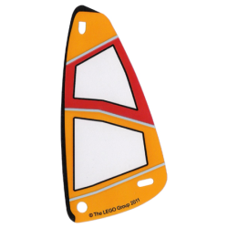 Plastic Triangle 6 x 12 Sail with Orange and Red Pattern