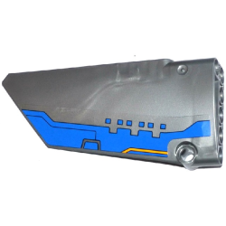 Technic, Panel Fairing #17 Large Smooth, Side A with Blue Milano Spaceship Pattern (Sticker) - Set 76021 Technic, Panel Fairing #17 Large Smooth, Side A with Blue Milano Spaceship Pattern (Sticker) - Set 76021