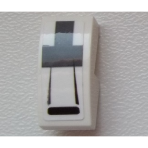 Деталь LEGO 11477pb068 Slope, Curved 2 x 1 x 2/3 with Black and Dark Bluish Gray Markings Pattern (Sticker) - Set 75876