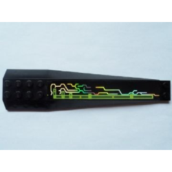 Wedge 16 x 4 Triple Curved with Reinforcements with Iridescent Mirrored Circuitry Pattern Left (Sticker) - Set 7646