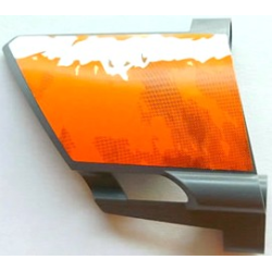Technic, Panel Fairing #23 Large Short, Small Hole, Side B with Orange and White Splatter Pattern 3 (Sticker) - Set 8297