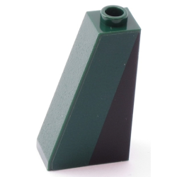 Slope 75 2 x 1 x 3 - Hollow Stud with Black Triangle on Dark Green Background Pattern Model Right Side (Sticker) - Set 10242 Slope 75 2 x 1 x 3 - Hollow Stud with Black Triangle on Dark Green Background Pattern Model Right Side (Sticker) - Set 10242