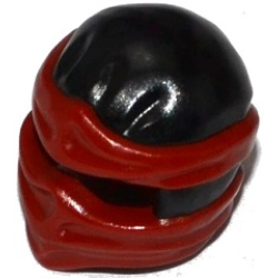 Minifigure, Headgear Ninjago Wrap Type 2 with Molded Dark Red Wraps and Knot Pattern