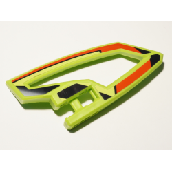 Technic, Panel RC Car Panel Flexible Right with Red and Black Stripes on Lime Background Pattern (Stickers) - Set 8675 Technic, Panel RC Car Panel Flexible Right with Red and Black Stripes on Lime Background Pattern (Stickers) - Set 8675