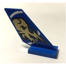 Tail Shuttle with Gold Ninjago Jay Lightning Symbol in White Circle Pattern Model Right Side (Sticker) - Set 70668 Tail Shuttle with Gold Ninjago Jay Lightning Symbol in White Circle Pattern Model Right Side (Sticker) - Set 70668