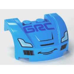 Vehicle, Mudguard 3 x 4 x 1 2/3 Curved Front with Headlights, 'GRC' and Smile Pattern (Raoul CaRoule) Vehicle, Mudguard 3 x 4 x 1 2/3 Curved Front with Headlights, 'GRC' and Smile Pattern (Raoul CaRoule)