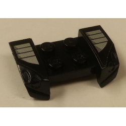 Vehicle, Mudguard 2 x 4 with Headlights Overhang with Silver Grille on Black Background Pattern on Both Sides (Stickers) - Set 8154