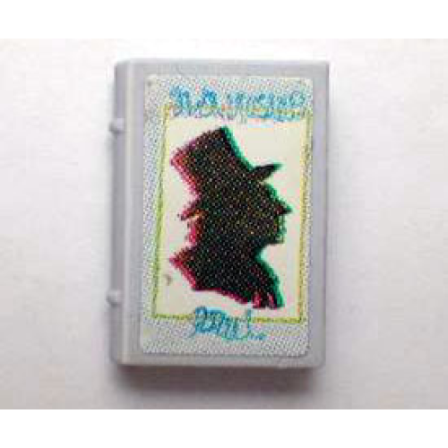 Деталь LEGO 33009pb025 Minifigure, Utensil Book 2 x 3 with Poet's Silhouette Pattern (Stickers) - Set 3290