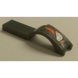 Vehicle, Mudguard 1 x 4 1/2 with Headlight and Orange Stripe Pattern Model Left Side (Sticker) - Set 8154 Vehicle, Mudguard 1 x 4 1/2 with Headlight and Orange Stripe Pattern Model Left Side (Sticker) - Set 8154